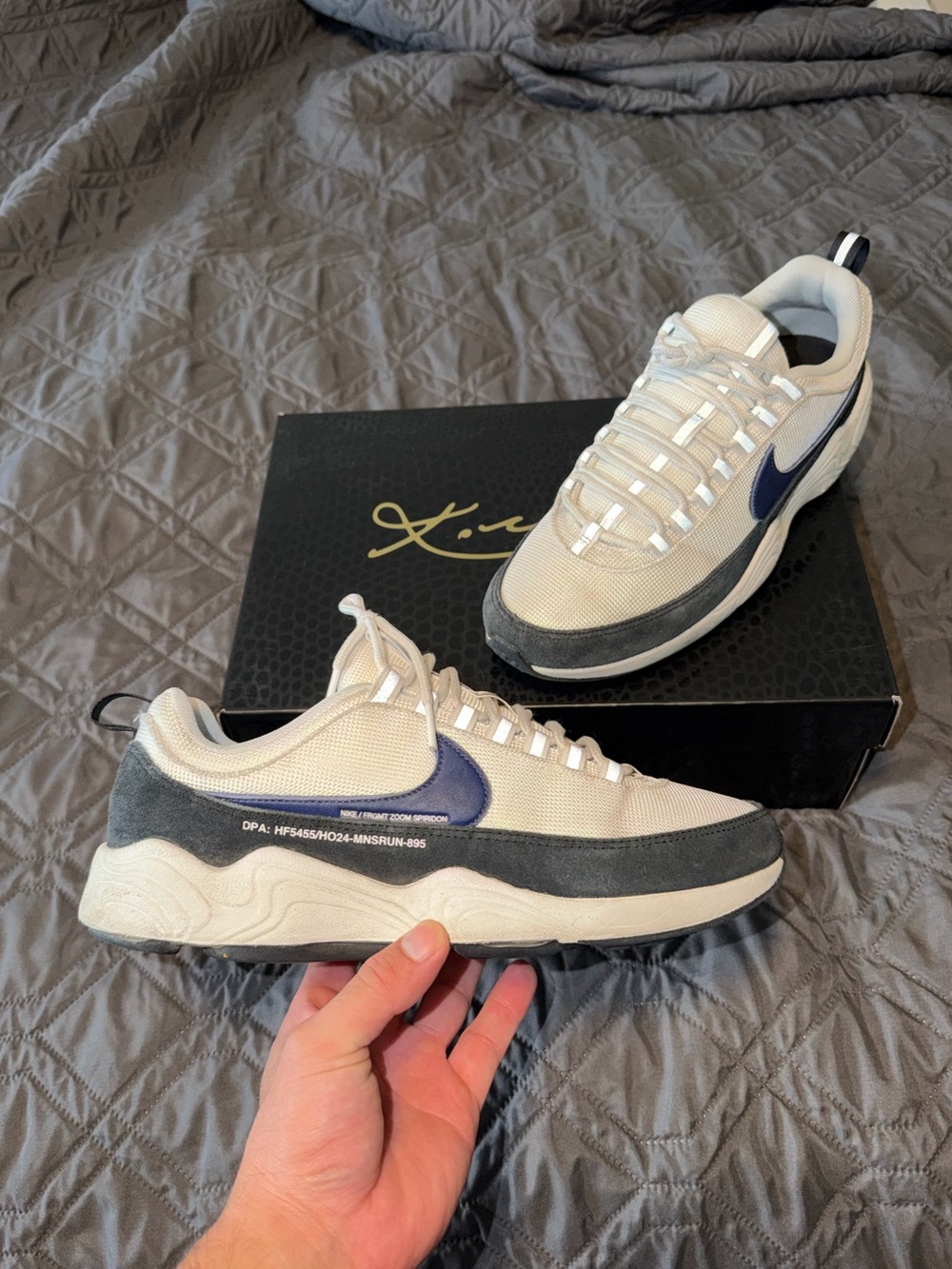 Fragment Design x Air Zoom Spiridon SP White Blue Void -HF5455-100 Size 9